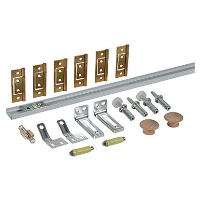 National Hardware N343-723 Complete Double Bifold Door Hardware Set 48 in White Surface Mount for 7/8 in to 1-3/8 in Thick Doors Indoor Use Four-Way Adjustable Easy Installation - size: 48 Inch