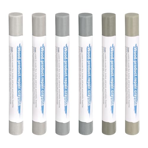 HARFINGTON Wood Filler Sticks 6 Colors Wooden Wax Touch Up Furniture Repair Crayons for Medium Green, Turquoise, Gray, Khaki, Light Khaki, Titanium White - color: Bean Greens Series
