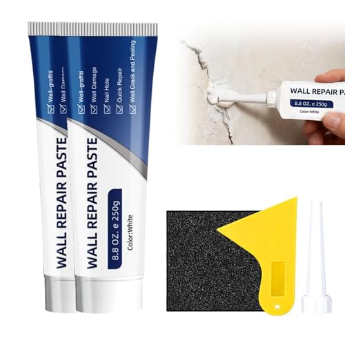 2026 New Wall Mending Agent White Spackle Wall Repair Paste Wall Repair Agent Tile Gap Filler,Drywall Patch Repair Kit with Scraper for Holes & Cracks Nail Holes, Dents & Small Damage. (2 Pcs) - color: 2 Pcs
