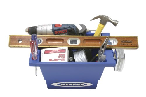 Werner AC50-JB-5 Ac50-Jb-3 Lock-in Job Bucket, for Use with Obel00 and 6200 Series Step Ladders, Plastic, Blue, 25 lbs.