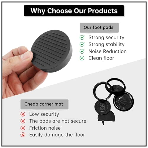 4 Pack Rubber Caster Cups, 2 X 2 Round Rubber Feet for Furniture, Non Slip Furniture Pads for Hardwood Floors, Bed Stoppers to Prevent Sliding, Couch Stoppers with Grippers - color: Black