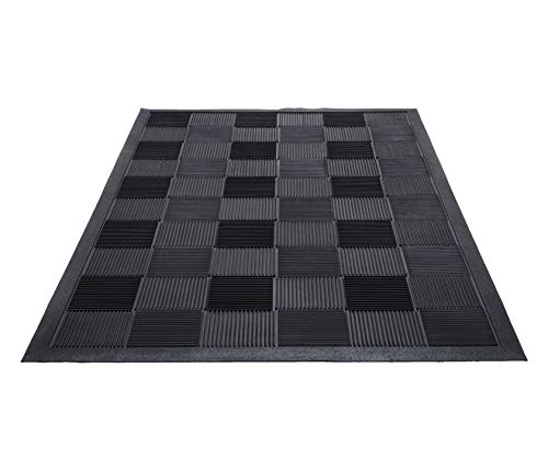 Guardian Floor Protection PARQUET2X3 Parquet Wiper Scraper Outdoor Floor Mat, Rubber, Black, 2' Length, 3' Width - size: 2' x 2' (Rectangular)