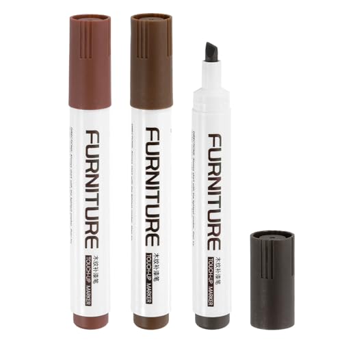 uxcell Furniture Markers Touch Up, 3pcs Furniture Repair Kit Wood Filler Sticks Wood Markers for Scratches Wooden Floor Table Cabinet Laminate Frames, Chestnut/Coffee/Walnut - color: Chestnut/Coffee/Walnut