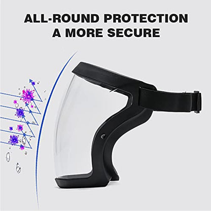 Super Protective Face Shield,Anti Fog Mask,Adult Clear Face Shield,Plastic Face Mask（Grey） - color: Grey
