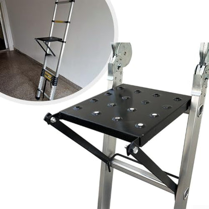 Ladder Work Platform Anti-Slip Ladder Accessories Step Ladders Extension Ladders Work Stand System Ladder Tray For Painters And Tools Holds 330 Pound 11.8 * 10.62”
