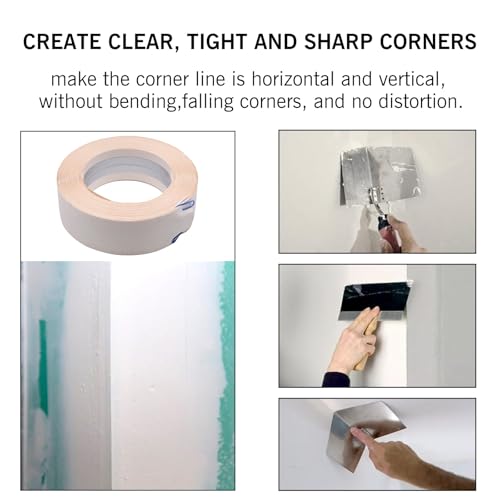 100 Feet by 2 Inch Reinforced Drywall Corner Tape for Walls, 30M Drywall Inside Outside Corner Bead with Metal, No Adhesive Side for Wall Crack Repair Tool