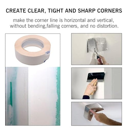 100 Feet by 2 Inch Reinforced Drywall Corner Tape for Walls, 30M Drywall Inside Outside Corner Bead with Metal, No Adhesive Side for Wall Crack Repair Tool