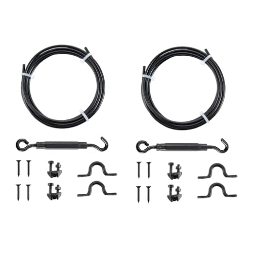 HOME MASTER HARDWARE Durable Anti Sag Gate kit, Gate Hardware Kit for Wood Fence, Black Gate Support Cable Kit, Stainless Steel Fence Door Repair Kit for Exterior Use, 2 Pack - color: Black, size: 2 Pack