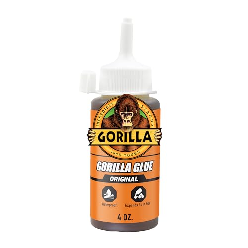 Gorilla Original Gorilla Glue, Waterproof Polyurethane Glue, 4 Ounce Bottle, Brown, (Pack of 1) - color: Tan, size: 1 - Pack