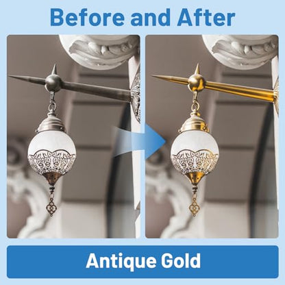 SENVEN Liquid Gold Leaf Paint High Gloss Multi Surface Rich Gold Paint for Metal, Wood, Plastic, Canvas, Appliance, Furniture Scratch Repair & Art Handcrafts 30ml/1.5oz Fast Drying Acrylic Metallic Finish - color: Gold Leaf