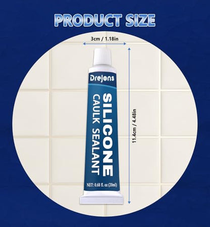 Clear Silicone Sealant Caulk Waterproof Silicone Caulk All Purpose Stronger Adhesion Sealant for Kitchen and Bathroom, Window, Door 0.71 fl oz * 2Pack - size: 0.71 fl.oz *2Pack
