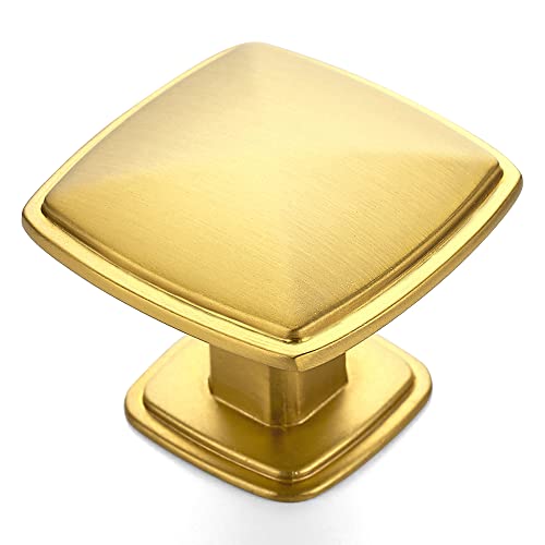 Ravinte 15 Pack Gold Kitchen Cabinet Square Knob Single Hole Cabinet Hardware for Dresser Drawer Cabinet Pulls Drawer Knobs Cabinet Knobs Contemporary Antique Rustic - color: Gold