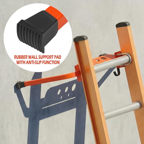Ladder Stabilizer with Tool Tray & Hook - Heavy Duty Roof Gutter Guard, Universal Ladder Stabilizer for Gutters/Windows, Safe Stabilizer for All Ladder Types