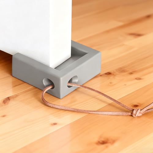 Door Stopper, Shock Absorbent Block Door Stop Wedge, Home Office Door Anti-Collision Non Slip Doorstop for Most Floor Types and Carpet Heavy Duty Door Gray - color: Gray