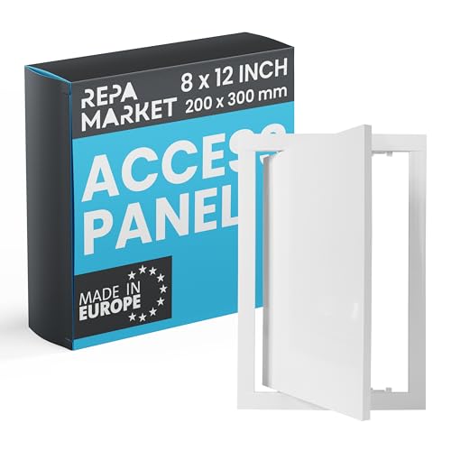 Repa Market 8 x 12 Inch Wall Access Panel for Drywall – White ABS Plastic Wall Hole Cover Plate/Plumbing Access Panel for Drywall & Ceiling/Cover Plates with Latch – Durable Service Hatch - color: White, size: 8 x 12