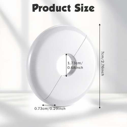 4 Pcs Cable Hole Cover, 2.76 Inch Wall Hole Cover with 0.68 Inch Inner Diameter, ABS Plastic Cables Grommets for Holes, White Cable Wall Protector for Ethernet & Wires
