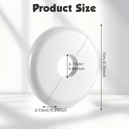 4 Pcs Cable Hole Cover, 2.76 Inch Wall Hole Cover with 0.68 Inch Inner Diameter, ABS Plastic Cables Grommets for Holes, White Cable Wall Protector for Ethernet & Wires
