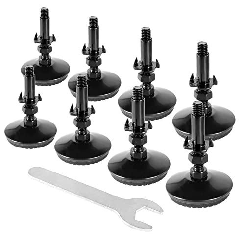 8 Set M8 Leveling Feet with 4-Pronged T Nut, Adjustable Leg Levelers Heavy Duty Furniture Levelers, M8 Furniture Legs with 2" Thread Length for Cabinet Sofa Table Chair Raiser, Black - color: Black, size: M8 x 50mm