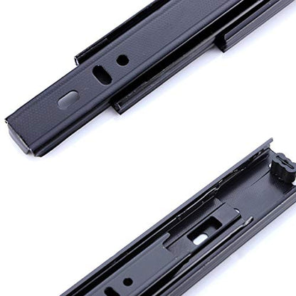 Drawer Slides 13 Inch Ball Bearing Full Extension 3 Section Slide Track Mounting Drawer Runners Slider for Cabinet Home Furniture, 2 Pack (Black 13 Inch) - size: 13 Inch