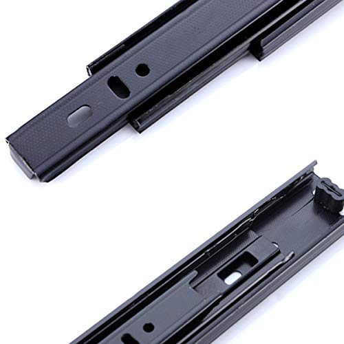Drawer Slides 9 Inch Ball Bearing Full Extension 3 Section Slide Track Mounting Drawer Runners Slider for Cabinet Home Furniture, 2 Pack (Black 9 Inch) - size: 9 Inch