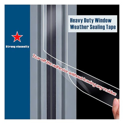 Transparent Window Weather Sealing Tape, 3-Inch x 180FT, Clear Window Draft Isolation Sealing Film Tape-Clear Draft Stopper Adhesive Tape for Doors, Windows and Shower Glass Gaps (3-Inch x 180FT) - size: 3-Inch x 180FT