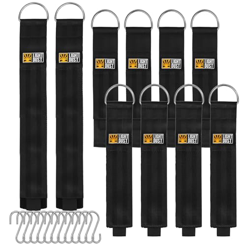 Hanging Extension Cord Holder - 10Pack 13" 22" 35" Handle Wrap Straps with S Hooks Heavy Duty Garage Organizer Tool Hangers - Garden Hose Power Electrical Cable Rope RV Shed Storage and Organization - size: 10Pack 13" 22" 35"