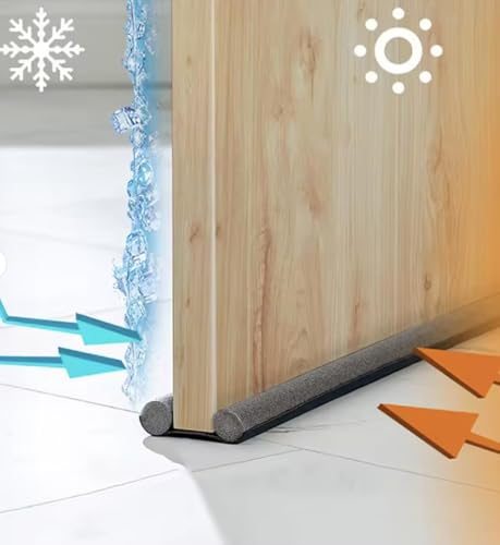 DraftBusterz - Dorm | Home Door Draft Stopper. Temperature Integrity, Noise/Smell/Light Insulation Under Door, 37.8 Inches - Trimable - Grey