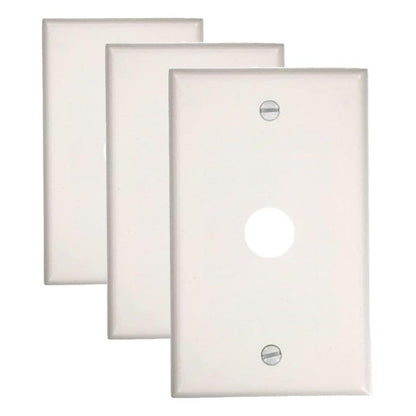 Leviton 1-Gang .625-Inch Hole Device Telephone/Cable Wallplate, Standard Size, Thermoset, Box Mount, 88017, White (Pack of 3) - size: Standard (Pack of 3)