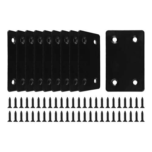 10PCS 2.4 x 1.5 inch Flat Straight Brace Brackets, Mending Plates for Furniture Shelf Support Corner Joint Repair - size: 2.4 x 1.5 inch