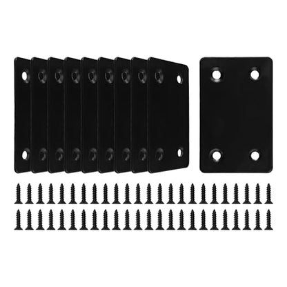 10PCS 2.4 x 1.5 inch Flat Straight Brace Brackets, Mending Plates for Furniture Shelf Support Corner Joint Repair - size: 2.4 x 1.5 inch