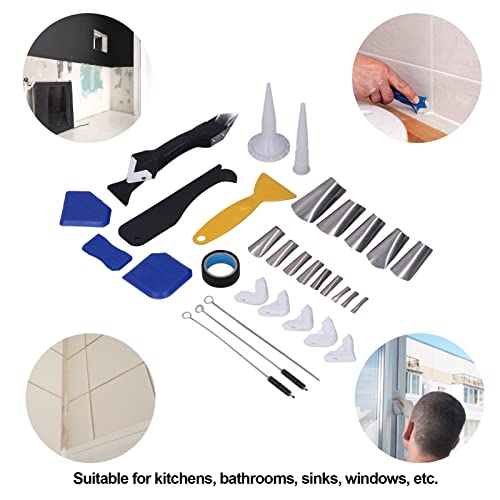 5 in 1 Silicone Caulking Tools Multifunctional Shovel Angle Scraper Silicone Sealant Finishing Tool Caulk Remover and Sealant Scraper Set
