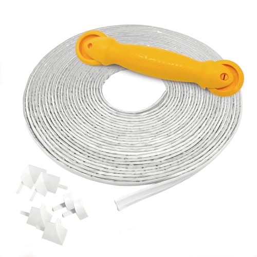 Instatrim Flexible Self-Adhesive Trim Bundle with Applicator & Corners - Caulking Kit with 50ft White 1/2" Wide Caulk Strip, Applicator Tool, & 6 Corners - InstaTrim The Original Flexible Trim - color: White, size: 1/2 x 50 Project Kit