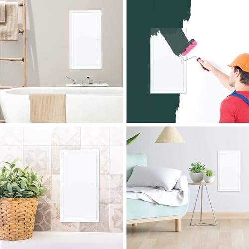 12" x 24" White Metal Access Panel, Service Shaft Door, Plumbing, Electricity Heating Alarm Wall for Drywall, Bathroom Services Hole Cover, Wall Covering - size: 12" x 24"