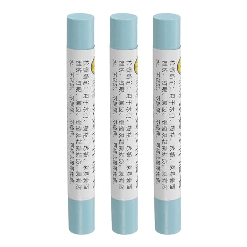 uxcell Furniture Repair Crayons, 3Pcs - Wood Wax Filler Stick, Furniture Markers Touch Up - for Scratches Holes Tables Desks Wooden Floors Cover Ups, Angel Blue - color: Angel Blue
