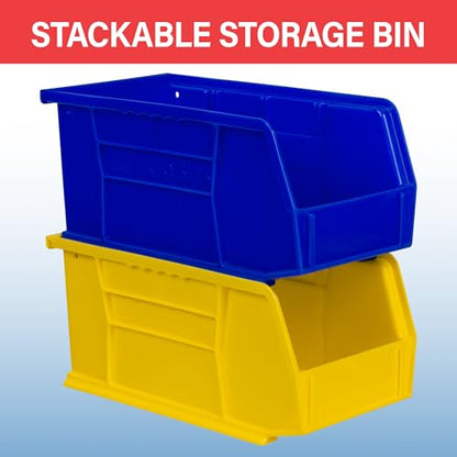 Akro-Mils 30230 AkroBins Plastic Storage Bins, Space-Saving Stackable Bins for Garage, Pantry, Craft Organization, 11" x 5" x 5", Green, 12-Pack - color: Green