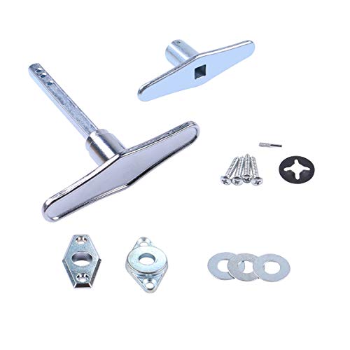 Garage Door Lock Dummy T Handle Assembly Non-Locking Door Hardware Kit (Without Keys) Chrome Plated