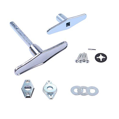 Garage Door Lock Dummy T Handle Assembly Non-Locking Door Hardware Kit (Without Keys) Chrome Plated