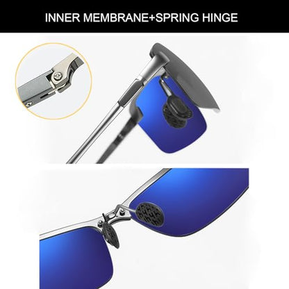 YIMI Polarized Photochromic Driving z87 Sunglasses For Men Women Day and Night safety glasses - color: Black Frame /Deep Black Lens