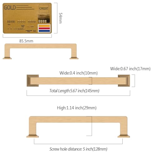 Amerdeco 10 Pack Champagne Bronze Cabinet Pulls 5 Inch(128MM) Hole Centers Kitchen Cabinet Handles Cabinet Hardware Kitchen Handles for Cabinets Cupboard Handles Drawer Pulls ZH0019 - color: Champagne Bronze, size: 5"/128MM Hole Center