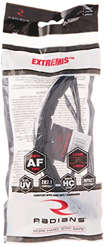 Radians XT1-11 Extremis Full Black Frame Safety Glasses with Clear Anti-Fog Lens - color: Clear Anti-fog, size: 1 Unit