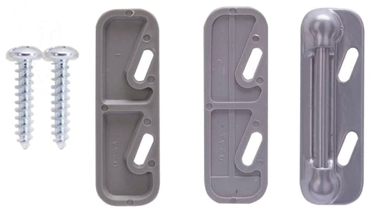 Rocky Mountain Goods Spring Loaded Screen Door Strike Plate - Works with Most Storm Door and Screen Door Rigid Interior Latch Systems - Slotted Holes fit Most Applications - Shims Included (Aluminum) - color: Aluminum