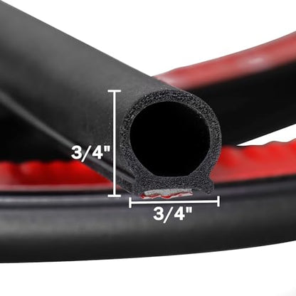 D-Shape 3/4" Weather Stripping Heavy Duty 23FT Bulb Seal Car Door Window Rubber Seal Strip Hollow Gasket Weatherstrip(Self-Adhesive) for Automotive Truck RV Door Window Soundproof - size: 23Ft