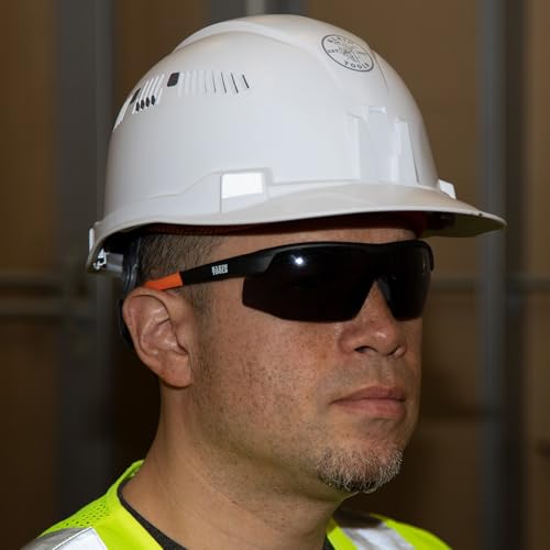 KLEIN TOOLS 60160 Safety Glasses, PPE Protective Eyewear with Semi Frame, Scratch Resistant and Anti-Fog, Gray Lens - color: Gray Lens, size: Single