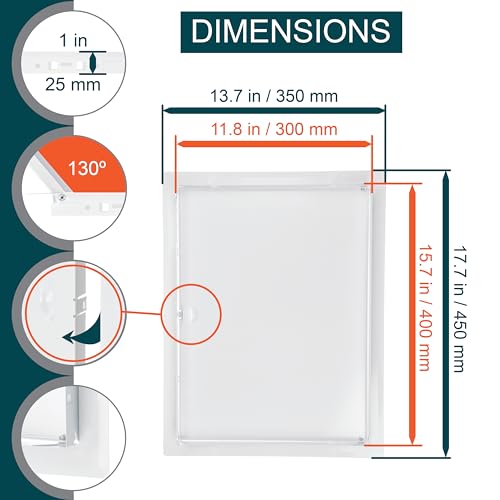12" x 16" White Metal Access Panel, Service Shaft Door, Plumbing, Electricity Heating Alarm Wall for Drywall, Bathroom Services Hole Cover, Wall Covering - size: 12" x 16"