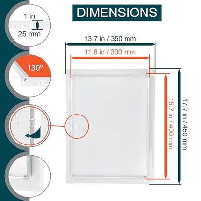 12" x 16" White Metal Access Panel, Service Shaft Door, Plumbing, Electricity Heating Alarm Wall for Drywall, Bathroom Services Hole Cover, Wall Covering - size: 12" x 16"