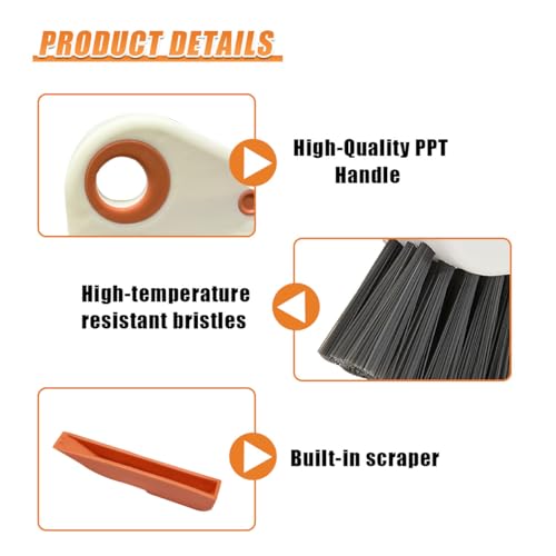 YoRise 2 in 1 Car Groove Cleaning Brush, Multifunctional Hard Bristle Car Window Track Cleaner Tool with Hidden Scraper, Universal Auto Door Crevice Cleaning Accessories for Window Sill(Orange-1PCS) - size: Orange-1PCS