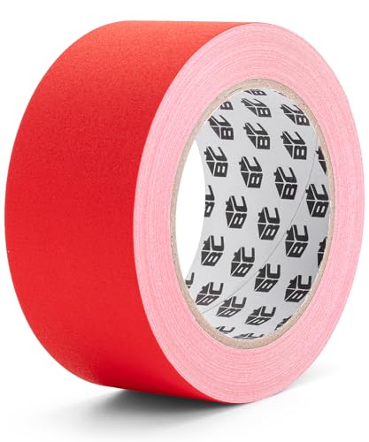 Bates- Gaffers Tape 2 Inch x 23 Yards, Red Gaffer Tape 2 Inch, Polyethylene-Coated Cloth, Non-Reflective, No Residue - color: Red, size: 2 Inch x 23 Yards