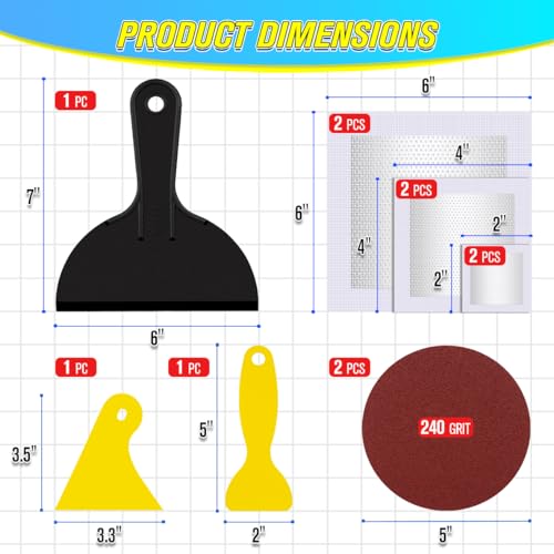 DIYSELF 18 Pack Drywall Repair Kit, Rapid Wall Patch Repair Kit with 2 Spackle Tubes & 6 Wall Patches, Drywall Putty for Nail Holes, Sheetrock, Home Repair, Wall Plaster, Hole Filler, Spackling Paste - size: 18 Pack