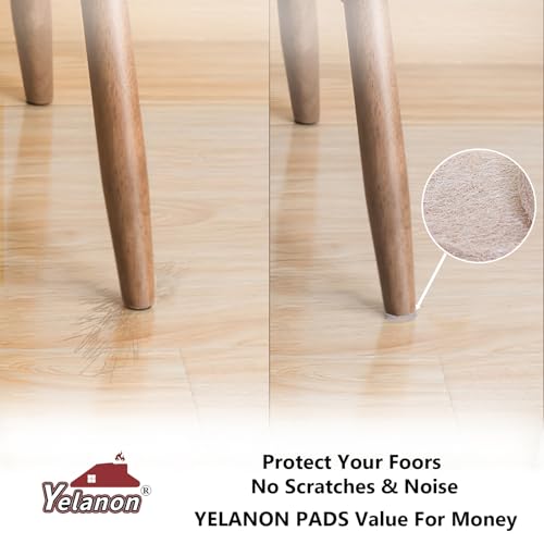 Yelanon Felt Furniture Pads -48 Pcs 1.5" Premium Felt Pads for Chair Legs Furniture, Floor Protectors for Hardwood Floors, Beige - size: 48 pcs Round Beige