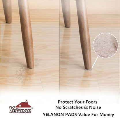 Yelanon Felt Furniture Pads for Hardwood Floors -24 Pcs 2.5" Premium Felt Pads for Chair Legs, Floor Protectors for Furniture, Beige - size: 24pcs Beige Square